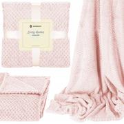 Narzuty - Narzuta na łóżko, pled 150x200 cm koc na kanapę różowy HA7093 - miniaturka - grafika 1