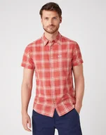 Koszule męskie - Koszula Męska Wrangler Ss 1Pkt Shirt Barn Red W5J6Oexer-M - miniaturka - grafika 1