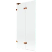 Parawany nawannowe - Mexen Lunar L parawan nawannowy 2-skrzydłowy lewy 90 x 150 cm, transparent, różowe złoto - 897L-090-100-60-00-L - miniaturka - grafika 1