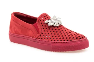 Półbuty CARINII B3599 czerwony nubuk - Carinii - Półbuty damskie - miniaturka - grafika 1