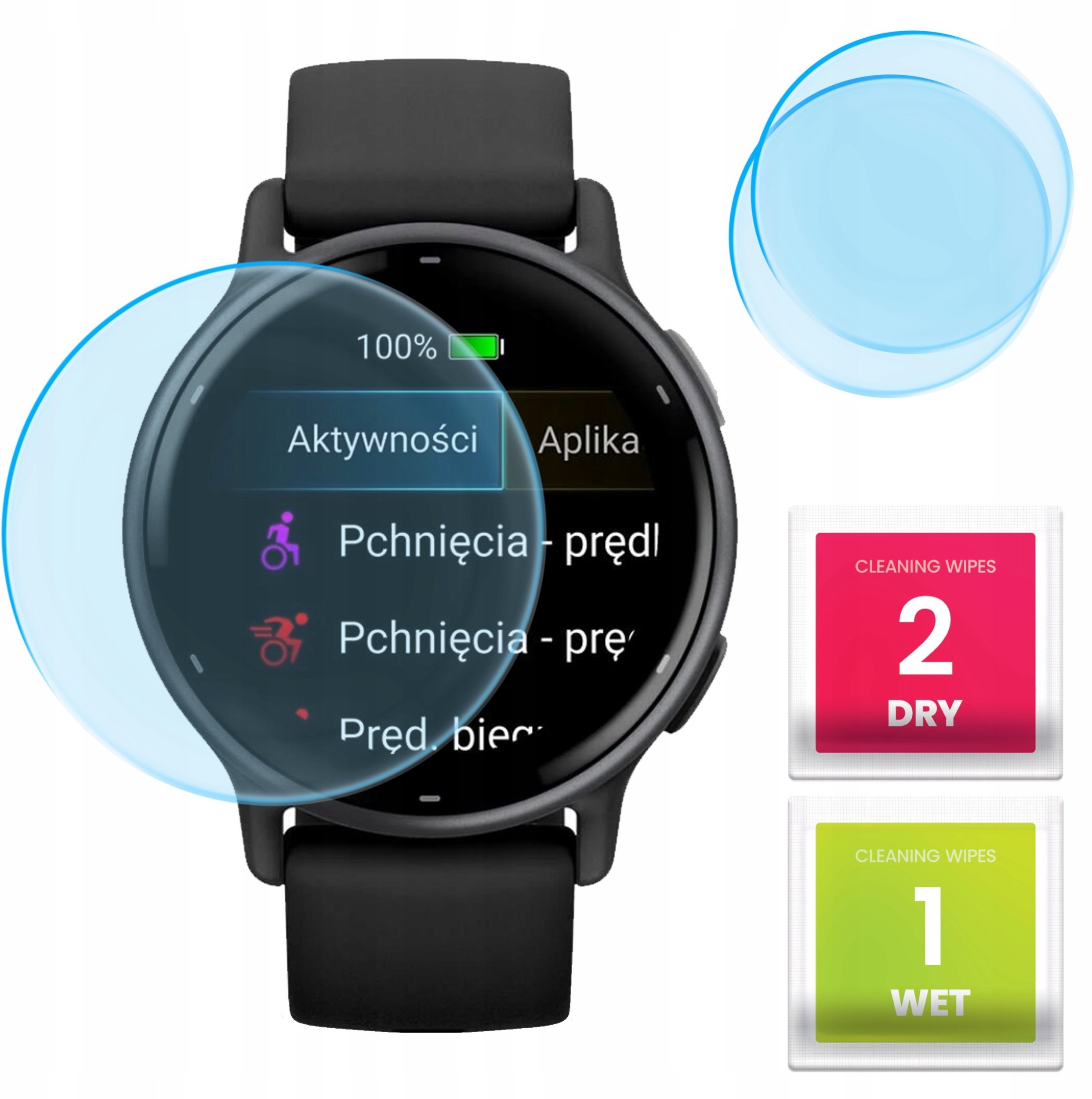 2-PAK Szkło Hybrydowe do Garmin Vivoactive 5 Szkiełko, Ochronne, Odporne