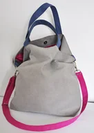 Torebki damskie - Torba na ramię XL - szarość, fuksja, kobalt - miniaturka - grafika 1