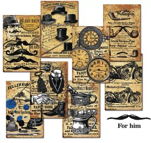 Papiery Do Scrapbookingu - Bileciki Prezentowe – Karneciki Zestaw M86 Dla Niego 24Szt - Scrapbooking - miniaturka - grafika 1