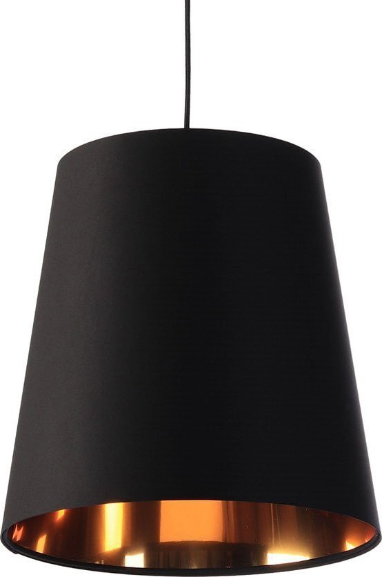 Lampa wisząca Lumes Czarna lampa wisząca nad stół z abażurem rose gold - S404-Arva