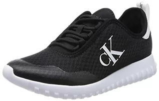 Sneakersy damskie - Calvin Klein Jeans Damskie sneakersy SPOR Run EVA Slipon Over MESH WN, czarne, 5 UK, Czarny - grafika 1
