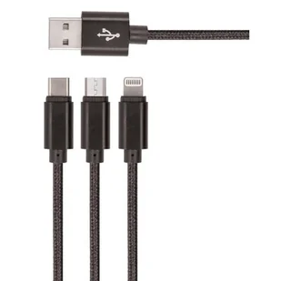 Setty Kabel 3w1 1m Micro Lighnting USB-C Czarny kabel_20190722114647 - Kable USB - miniaturka - grafika 1