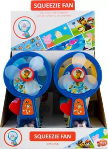 WIATRACZEK SQUEEZIE FAN Z CUKIERKAMI MIX PSI PATROL BABY SHARK ŚWINKA PEPPA KARTON 10SZTUK - Inne słodycze - miniaturka - grafika 1