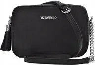 Torebki damskie - Victoria&Co Dwukomorowa Torebka Listonoszka Frędzel Długi Pasek Sztywna - miniaturka - grafika 1