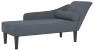 Szezlongi - Ciemnoszara welurowa leżanka z okrągłą poduszką M9-R21 - miniaturka - grafika 1