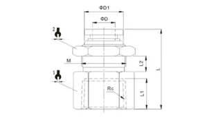 Złączka prosta grodziowa z mosiądzu niklowanego do węża 12,gwint wewnętrzny stożkowy R1/8, 151.018-12 - Złącza, przejściówki, adaptery - miniaturka - grafika 2