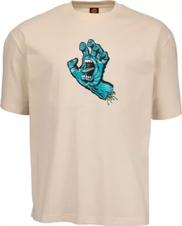 Koszulki męskie - t-shirt męski SANTA CRUZ CABANA HAND TEE Off White - grafika 1