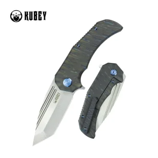 Nóż składany Kubey Bravo One Tanto Flame Titanium, Satin M390 by Mikkel Willumsen (KB366B) - Noże - miniaturka - grafika 1