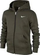 Bluzy dla chłopców - Nike bluza chłopięca B Nsw Hoodie Ya76 Bf Fz brązowy Cargo Khaki/White S - miniaturka - grafika 1