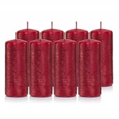 Świece - Świece świeczki walec zestaw 8 szt czerwone 10 cm - miniaturka - grafika 1