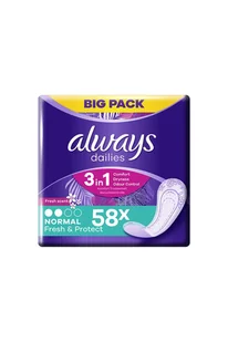 ALWAYS DAILIES FRESH & PROTECT NORMAL FRESH SCENT WKŁADKI HIGIENICZNE 58 SZTUK - Wkładki higieniczne - miniaturka - grafika 2