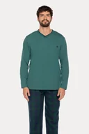 Piżamy męskie - Piżama męska SANTIAGO L Zielony - miniaturka - grafika 1