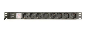 Gembird LISTWA ZASILAJĄCA RACK 19" PDU EG-PDU-014-C14 1U, 16A, 8X SCHUKO, WTYK C14, KABEL 3M EG-PDU-014-C14 - Listwy zasilające - miniaturka - grafika 2
