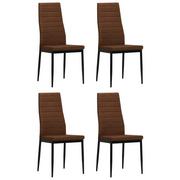 Krzesła - vidaXL Krzesła jadalniane obite tkaniną, 4 szt., brązowe - miniaturka - grafika 1
