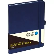 KW Trade notatnik z gumką w kratkę, format A5, 80 kartek, granatowy - Notesy i bloczki - miniaturka - grafika 1