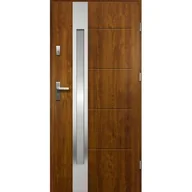 Drzwi zewnętrzne - Drzwi zewnętrzne ARIADNA lakomat inox złoty dąb 90 prawe RADEX - miniaturka - grafika 1