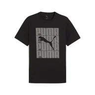 Koszulki sportowe męskie - Męska koszulka Graphics PUMA Wording PUMA Black - miniaturka - grafika 1
