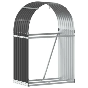 vidaXL Stojak na drewno, antracyt, 80x45x120 cm, stal galwanizowana - Wózki magazynowe - miniaturka - grafika 1