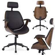 Fotele i krzesła biurowe - Fotel Biurowy Obrotowy Czarny Gabinetowy FABIAN Krzesło Obrotowe Biurowe - miniaturka - grafika 1