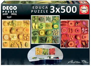 Educa Puzzle 3x500 elementów Egzotyczne owoce i kwiaty A.Tilk - Puzzle - miniaturka - grafika 1
