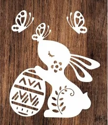 Króliczek z motylami- wycinanka z kartonu - Zabawki kreatywne - miniaturka - grafika 1