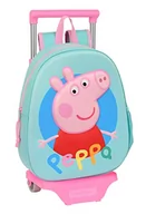 Plecaki szkolne i tornistry - Safta PEPPA PIG 3D plecak szkolny 3D wózek 705, idealny dla dzieci w różnym wieku, wygodny i wszechstronny, jakość, wytrzymałość, 27x10x32 cm, kolor turkusowy, Turkusowy, Estándar, Casual - miniaturka - grafika 1