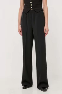 Spodnie damskie - Silvian Heach spodnie damskie kolor czarny szerokie high waist - grafika 1