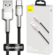 Kable USB - Baseus Cafule Metal Data kabel USB - USB Typ C 66W Quick Charge 1m czarny (CAKF000101) - miniaturka - grafika 1