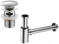 Syfony - Mexen półsyfon umywalkowy okrągły z korkiem klik-klak, z przelewem, chrom - 7992050-00 - miniaturka - grafika 1