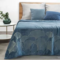 Koce - Eurofirany Euro Firany Koc 150 x 200 Flanelowy Ginko Niebieski 1222238 - miniaturka - grafika 1