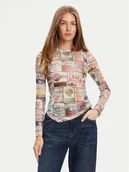 Bluzki damskie - Guess Bluzka W5YP43 KBBF2 Kolorowy Slim Fit - miniaturka - grafika 1