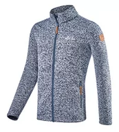 Kurtki męskie - Black Crevice Męska kurtka polarowa z dzianiny, jasnoszary, 4XL - miniaturka - grafika 1