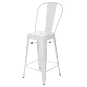Taborety i hokery - D2.Design Stołek barowy Paris Back biały inspirowany Tolix 41427 - miniaturka - grafika 1