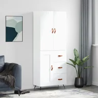 Witryny - vidaXL Witrynka, biała, 69,5x34x180 cm, materiał drewnopochodny - miniaturka - grafika 1