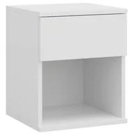 Szafki nocne - Szafka Nocna Stolik Nocny Biały Szuflada Półka Loft Sypialnia - miniaturka - grafika 1