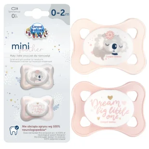 CANPOL BABIES SMOCZEK SYMETRYCZNY SILIKON MINI 0-2m 2szt. - Smoczki uspokajające - miniaturka - grafika 1