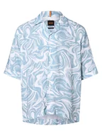 Koszule męskie - BOSS Orange Koszula męska - Lapis_3 Mężczyźni Modern Fit wiskoza niebieski|biały wzorzysty, S - miniaturka - grafika 1