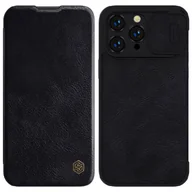 Etui i futerały do telefonów - Nillkin Qin Leather Pro Case etui iPhone 14 Pro Max osłona na aparat kabura pokrowiec obudowa z klapką czarny - miniaturka - grafika 1