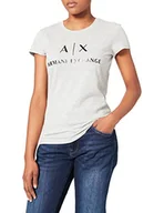 Koszulki i topy damskie - Armani Exchange T-shirt damski, szary, M - miniaturka - grafika 1