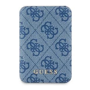 Guess Powerbank indukcyjny 15W GUPB5FP4EMGB 5000mAh niebieski/blue 4G Leather Metal Logo MagSafe - Powerbanki - miniaturka - grafika 1