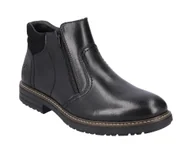 Botki męskie - Buty zimowe męskie botki ocieplane wełną skórzane czarne Rieker 33151-00-42 - miniaturka - grafika 1