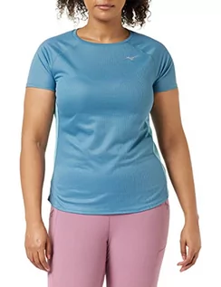 Koszulki i topy damskie - Mizuno Damska koszulka DryAeroFlow Bieganie, Copen Blue, M - grafika 1
