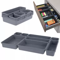 Pojemniki kuchenne - Organizer do szuflady biurka wkład 8 sztuk szary - miniaturka - grafika 1