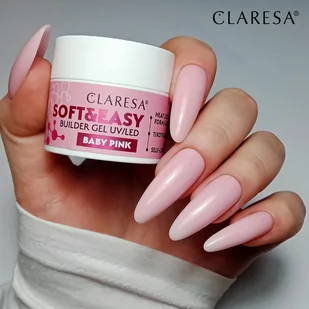 Claresa - Żel budujący SOFT&EASY Builder Gel Baby Pink 45g - Żele do paznokci - miniaturka - grafika 4