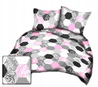 Pościel - pościel bawełna lux 160x200 + 2 poszewka B 324 plastry miodu róż - miniaturka - grafika 1