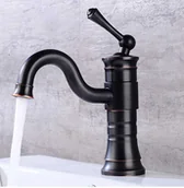 Baterie umywalkowe - Bateria umywalkowa retro HEMES czarna - czarny - miniaturka - grafika 1